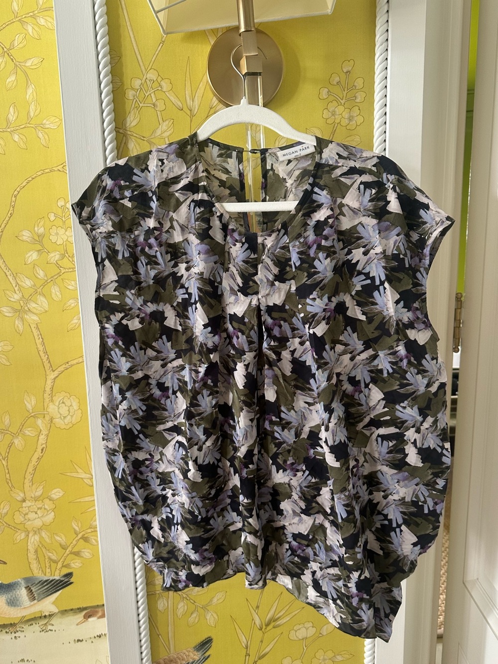 Megan Park Silk Floral Print Blouse - Size 2